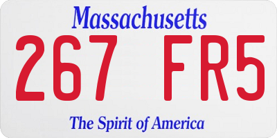 MA license plate 267FR5