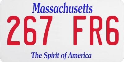 MA license plate 267FR6
