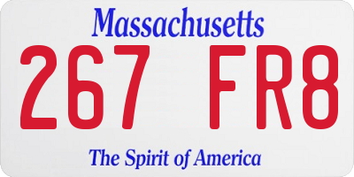 MA license plate 267FR8
