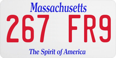 MA license plate 267FR9