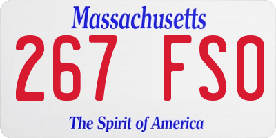 MA license plate 267FS0