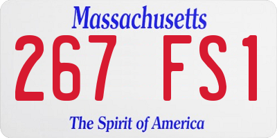 MA license plate 267FS1