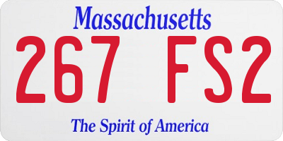 MA license plate 267FS2