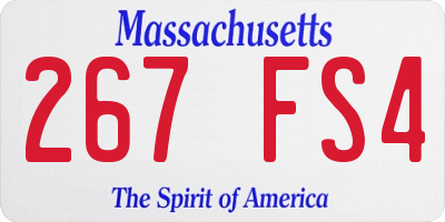MA license plate 267FS4