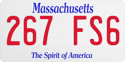 MA license plate 267FS6