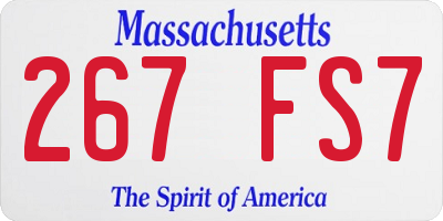 MA license plate 267FS7
