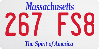 MA license plate 267FS8