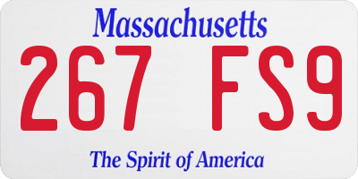 MA license plate 267FS9