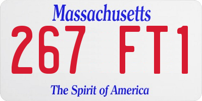 MA license plate 267FT1