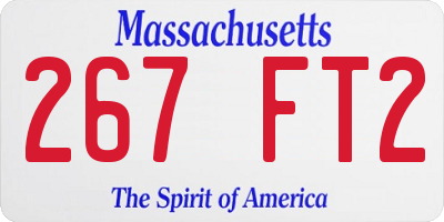MA license plate 267FT2