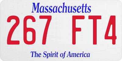 MA license plate 267FT4