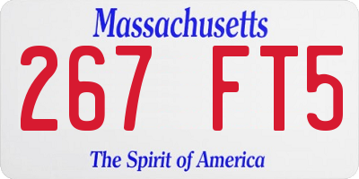 MA license plate 267FT5