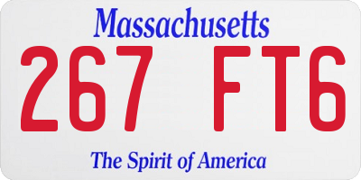 MA license plate 267FT6