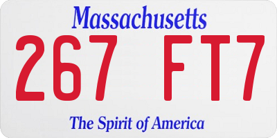 MA license plate 267FT7