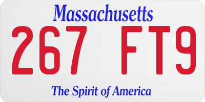 MA license plate 267FT9
