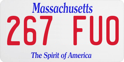MA license plate 267FU0