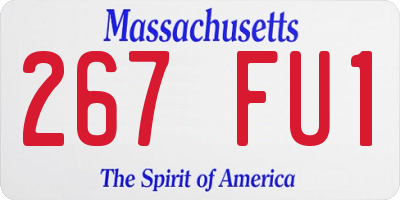 MA license plate 267FU1
