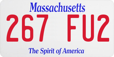 MA license plate 267FU2