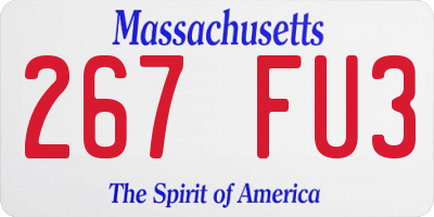 MA license plate 267FU3