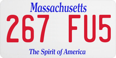 MA license plate 267FU5