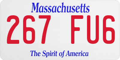 MA license plate 267FU6