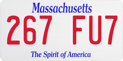 MA license plate 267FU7