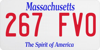 MA license plate 267FV0