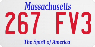 MA license plate 267FV3