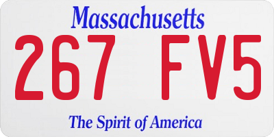 MA license plate 267FV5