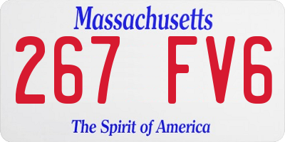 MA license plate 267FV6