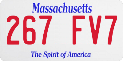 MA license plate 267FV7
