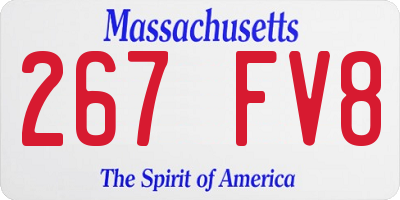 MA license plate 267FV8