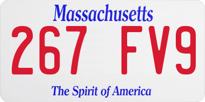 MA license plate 267FV9