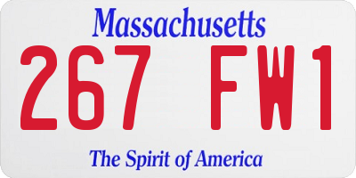 MA license plate 267FW1