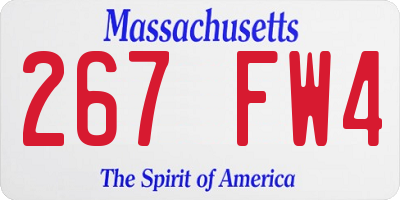 MA license plate 267FW4