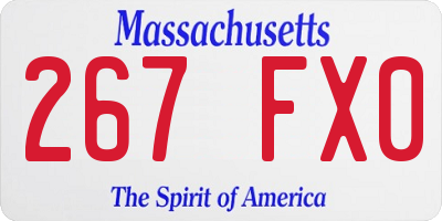 MA license plate 267FX0