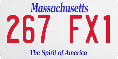 MA license plate 267FX1