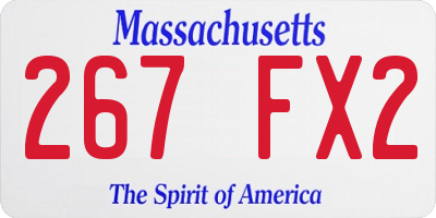 MA license plate 267FX2