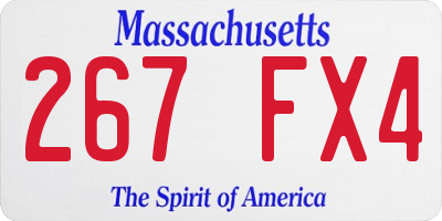 MA license plate 267FX4
