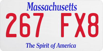 MA license plate 267FX8