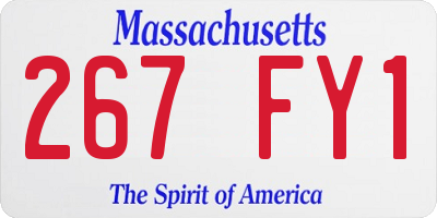 MA license plate 267FY1