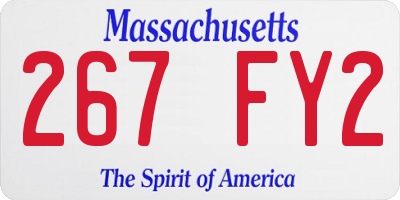 MA license plate 267FY2