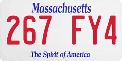 MA license plate 267FY4