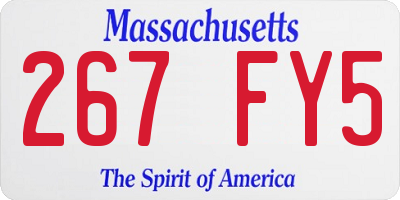 MA license plate 267FY5