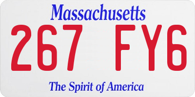MA license plate 267FY6