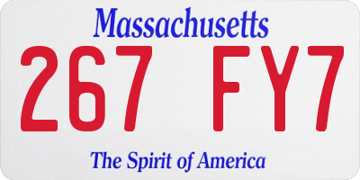 MA license plate 267FY7