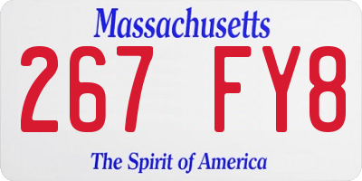 MA license plate 267FY8