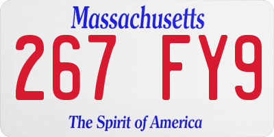 MA license plate 267FY9