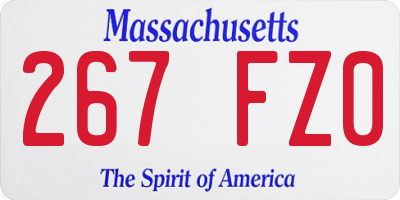 MA license plate 267FZ0