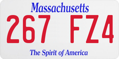 MA license plate 267FZ4